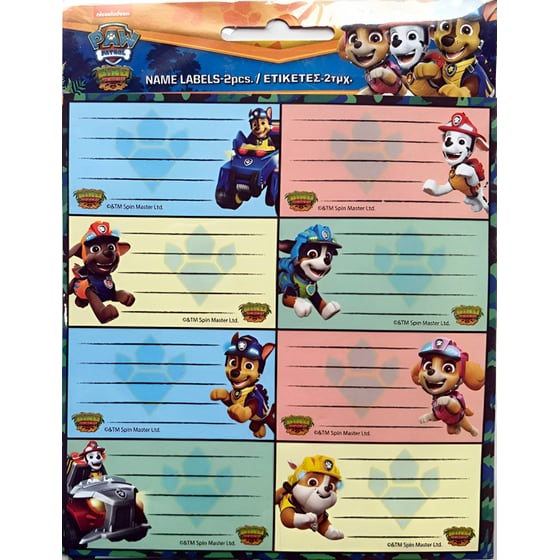 Αυτοκόλλητες Ετικέτες Gim Paw Patrol (2 Φύλλα - 16 Τεμάχια) image 0