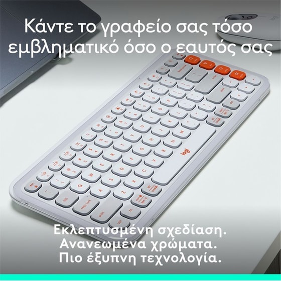 Logitech POP Icon Keys Ασύρματο Πληκτρολόγιο με Bluetooth - Λευκό (US) image 1