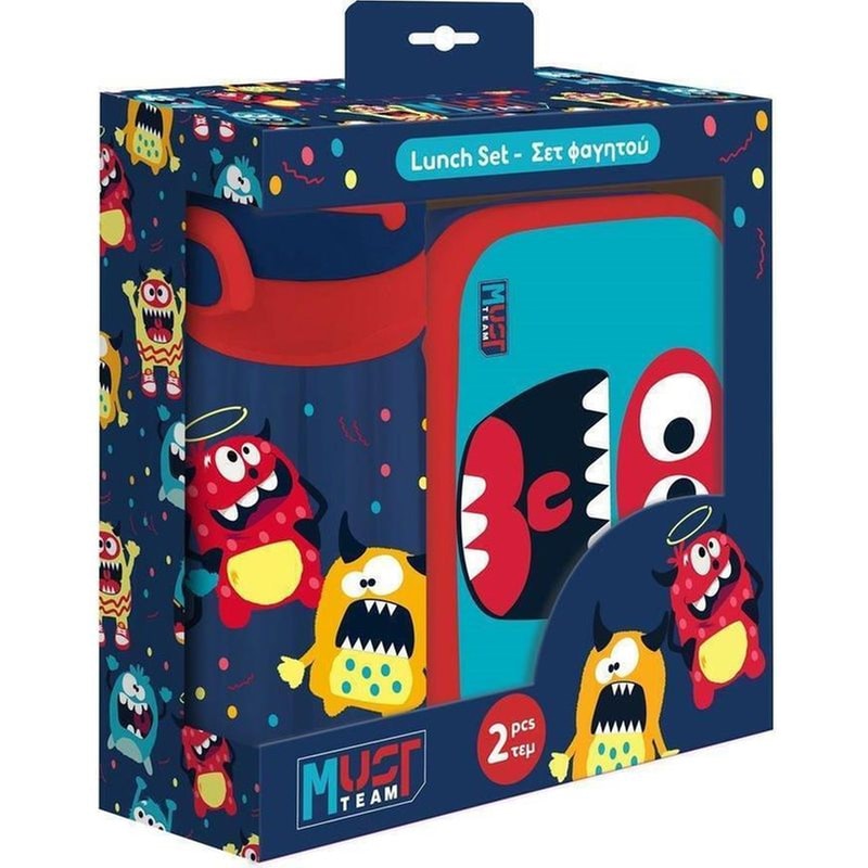 Σετ Φαγητού Must Team Monster Φαγητοδοχείο 800ml-Παγούρι 500ml