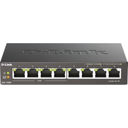 D-Link DGS-1008P Network Switch Unmanaged Gigabit Ethernet (1000 Mbps) 8-Port PoE Support