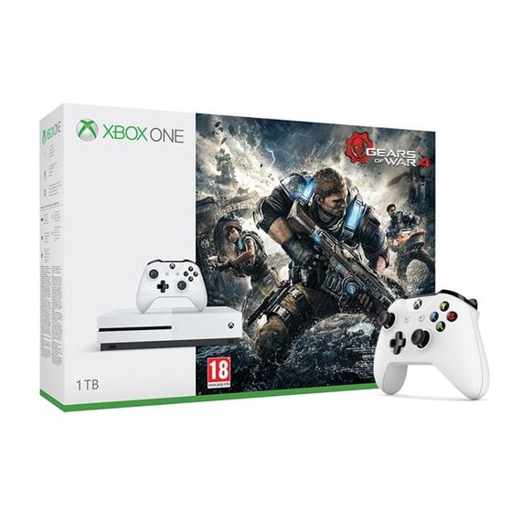 Microsoft Xbox One S White - 1TB & Gears of War 4 & 2ο Χειριστήριο Λευκό image 0