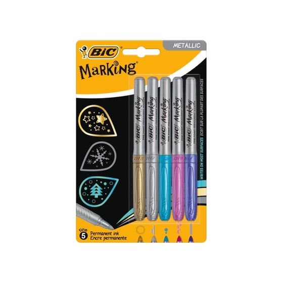 Μαρκαδόροι Ανεξίτηλοι Bic Marking Metallic 1.0 mm (5 Τεμάχια) image 2