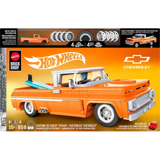 Mattel Hot Wheels Brick Shop Σετ Κατασκευής Elite Series Custom ’62 Chevy Pickup 1:16 (858 Κομμάτια) (JFT20) image 0