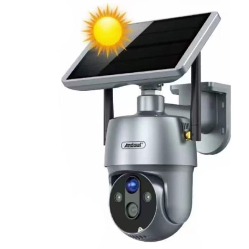 ANDOWL Ασύρματη IP Camera Andowl Bullet / Box Αδιάβροχη Μπαταρίας 1080p Full HD με WiFi Αμφίδρομη Επικοινωνία Ασημί