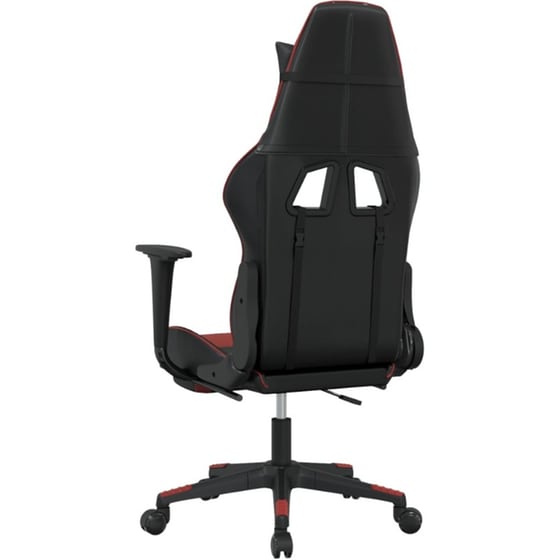 Καρέκλα Gaming VIDAXL 3143706 με Υποπόδιο από Τεχνητό Δέρμα - Μαύρο image 3