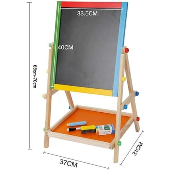 Ξύλινος Πίνακας Ζωγραφικής Διπλής Όψεως Multifunctional Wooden Easel image 1