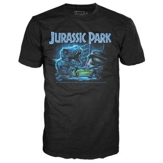 Funko Pop! Tee: Jurassic Park - T-Rex with Jeep (L) image 0