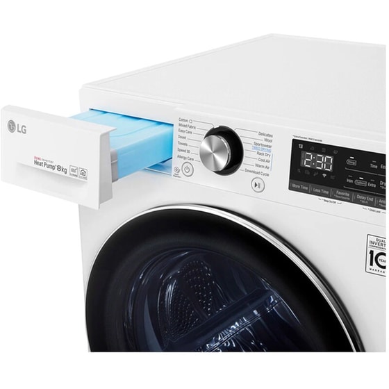 LG RC80V9AV3W 8 kg A+++ με Αντλία Θερμότητας, Αναστρέψιμη πόρτα και Wi-Fi Λευκό Στεγνωτήριο Ρούχων image 7