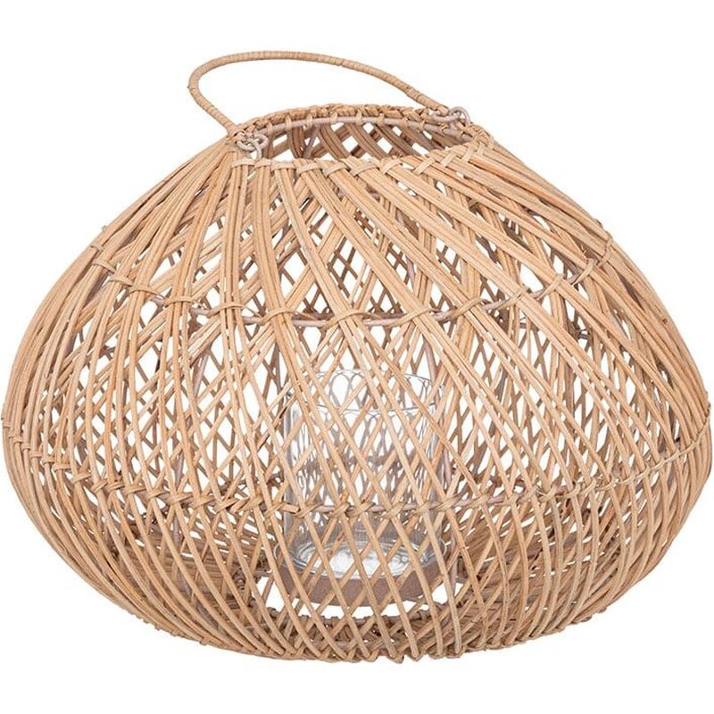 SPITISHOP Διακοσμητικό Φανάρι Spitishop Ξύλινο 37x38 cm - Μπεζ