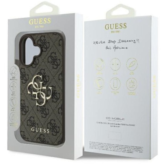 Θήκη Apple iPhone 16 Guess 4g Big Logo Back Cover - Καφέ image 5