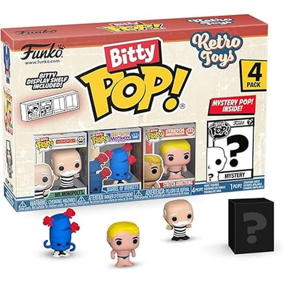 Funko Bitty Pop! - Mr Monopoly/Barrel of Monkeys/Stretch/Armstrong 4-pack image 0