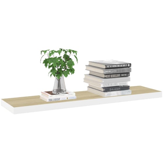 Ράφια Τοίχου VidaXL από MDF 120x23.5x3.8cm 2 Τμχ - Λευκό/Μπεζ image 6