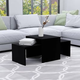 Vidaxl Σετ Τραπεζάκια Σαλονιού Μαύρα 100 X 48 X 40 Εκ. Από Μοριοσανίδα