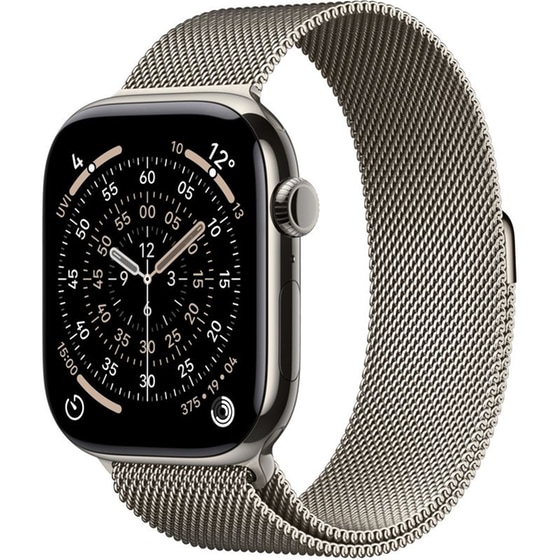 Apple Watch Series 11 GPS + Cellular 46mm Natural Titanium Case with Natural Milanese Loop - S/M image 0