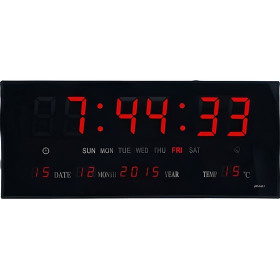 Ψηφιακό Ρολόι Επιτραπέζιο Jh-3615 με Led 36x3x15 cm - Μαύρο image 2