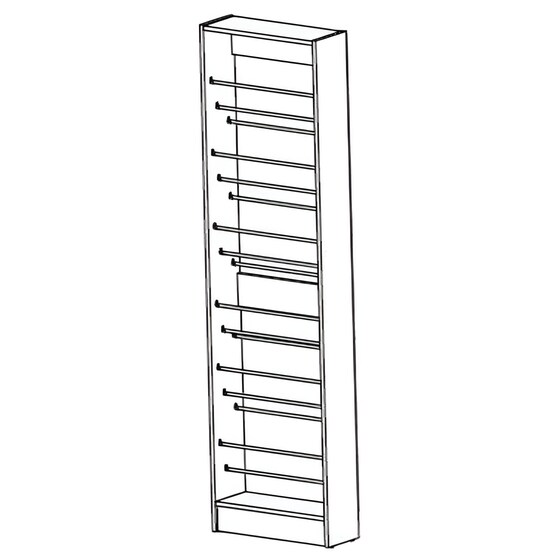 Παπουτσοθήκη Zatero από Μοριοσανίδα 50x20x180.5 cm  - Λευκό image 3