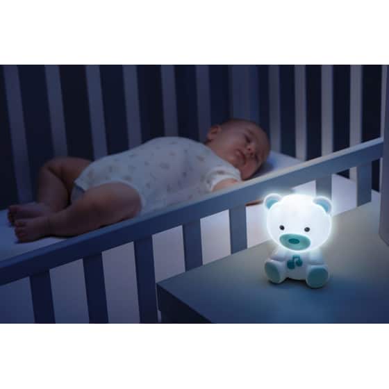 Παιδικό Φωτάκι Νυκτός Led Chicco 09830-20 Αρκουδάκι Με Μελωδία - Λευκό/Γαλάζιο image 2