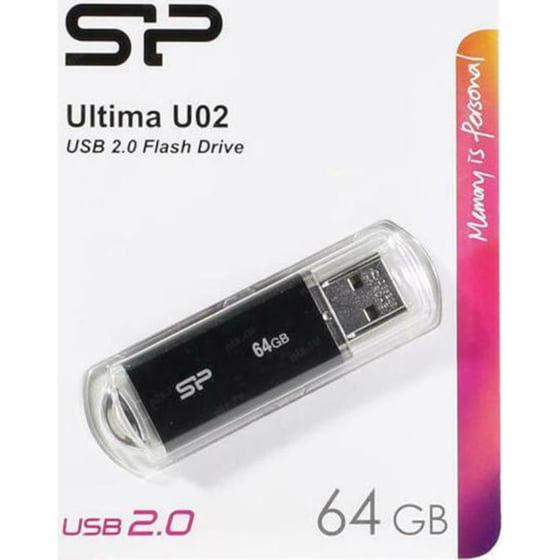 Silicon Power Ultima U02 64GB USB 2.0 Stick Μαύρο image 1