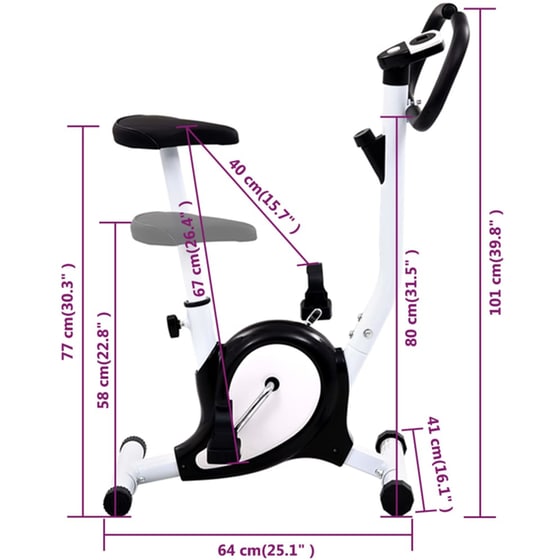 VIDAXL Ποδήλατο Γυμναστικής  Όρθιο Λευκό-Μαύρο image 11