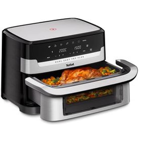 TEFAL EY922D DUAL EASY FRY FLEX με Αποσπώμενο Κάδο 9 L Ασημί/Μαύρο Φριτέζα Αέρος image 1