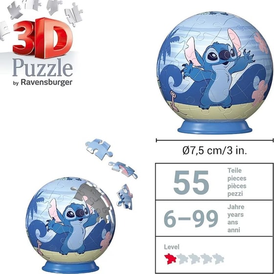 3D Παζλ Ravensburger Disney Stitch (55 Κομμάτια) 3 Σχέδια 1 Τμχ - Τυχαία Επιλογή Σχεδίου image 9