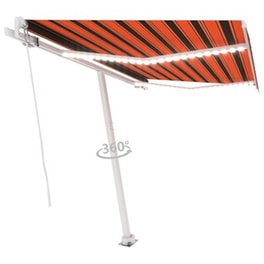 Τέντα Vidaxl Συρόμενη Χειροκίνητη με LED 300x250cm - Πορτοκαλί/Καφέ