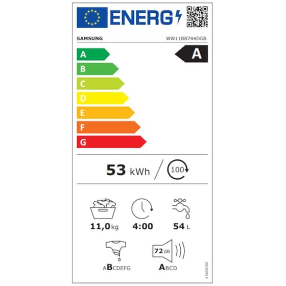 Πλυντήριο Ρούχων SAMSUNG WW11BB744DGBS6 11 kg 1.400 Στροφές - Μαύρο image 3