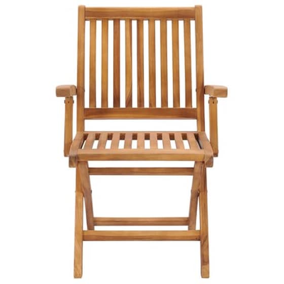 Vidaxl Καρέκλες Κήπου 2 Τεμ. Από Μασίφ Ξύλο Teak Με Πράσινα Μαξιλάρια image 4