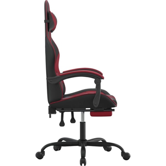 Καρέκλα Gaming VIDAXL 3143837 με Υποπόδιο από Τεχνητό Δέρμα - Μαύρο image 1