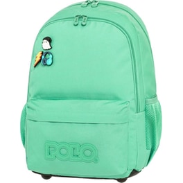 Σχολική Τσάντα Πλάτης Polo Pins Turquoise (+δώρο Πορτοφολάκι Polo)