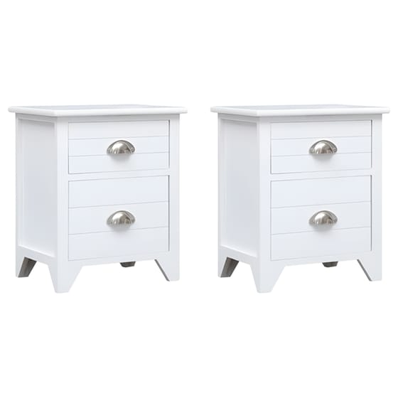 Κομοδίνο Vidaxl Από Ξύλο Παυλώνιας 2τμχ 38x28x45 cm - Λευκό image 0