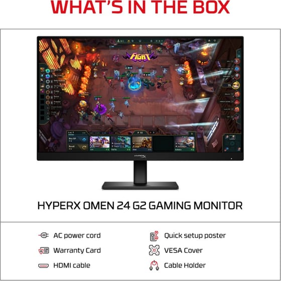HP HyperX Omen IPS Gaming Monitor 23.8" FHD IPS Flat 180Hz 1ms image 7