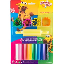 Πλαστελίνη με Καλούπια Kiddy Clay 12 Τεμάχια