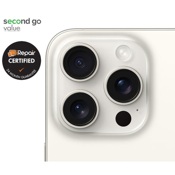 Μεταχειρισμένο Apple iPhone 15 Pro 128GB White Titanium second go value Certified by iRepair image 5