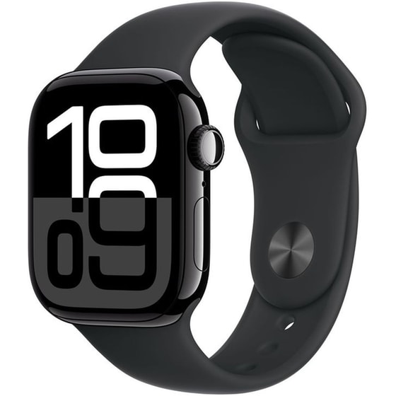 Apple Watch Series 10 GPS 42mm Jet Black Aluminium Case with Black Sport Band - M/L image 0