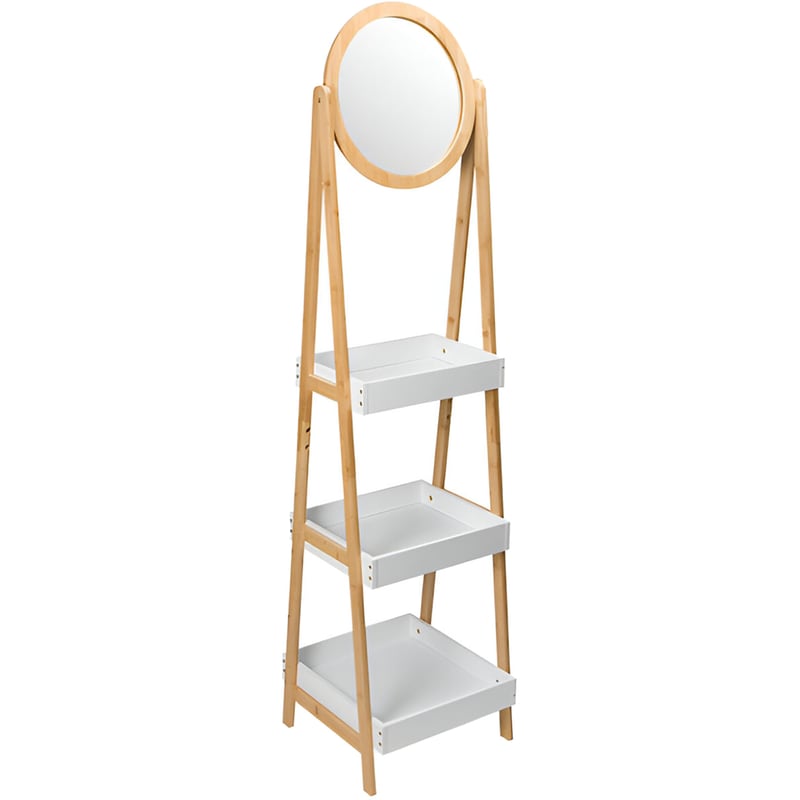 ALANDEKO Ραφιέρα Μπάνιου Alandeko από Μπαμπού 39x160cm - Λευκό/Μπεζ