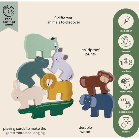 Ξύλινο Παιχνίδι Δραστηριότητας Trixie Animal Stacking Game image 3
