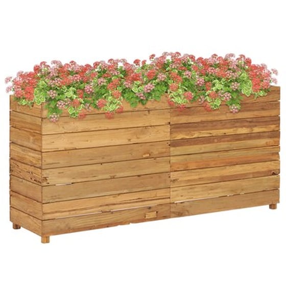 Vidaxl Ζαρντινιέρα 150x40x72 Εκ. Από Ανακυκλωμένο Ξύλο Teak Και Ατσάλι image 1