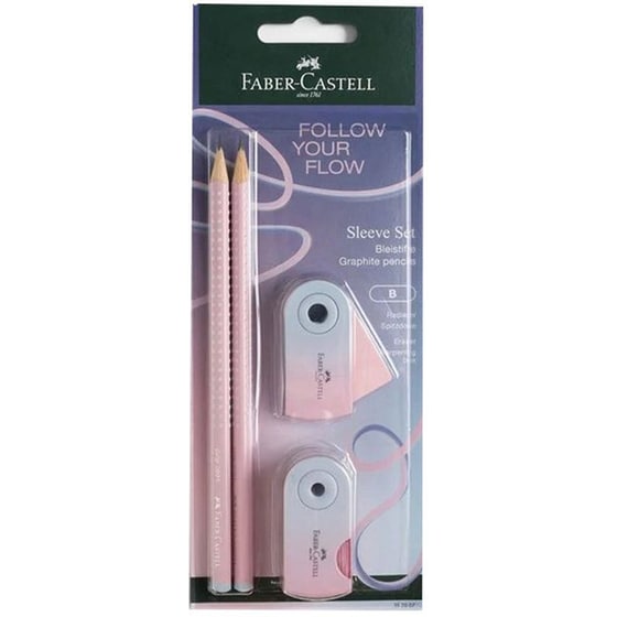 Σετ Γραφής Faber Castell Grip & Γόμα & Ξύστρα Blushing Sky image 0