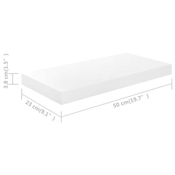 Ράφια Τοίχου VidaXL από MDF 50x23x3.8 cm 4 Τμχ  - Λευκό image 7