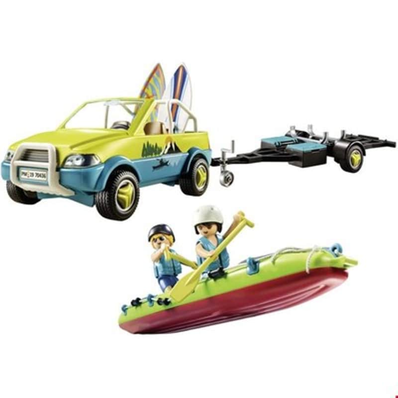PLAYMOBIL® Family Fun Αυτοκίνητο με Ανοιχτή Οροφή και Κανό (70436)