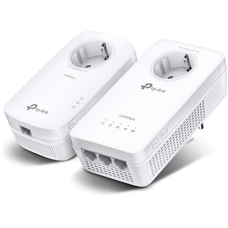 TP-LINK TP-Link TL-WPA8631P KIT AV1300 Powerline Διπλό Kit Ασύρματη Σύνδεση Passthrough έως 1300Mbps με WiFi 6 και 1 Θύρα Ethernet