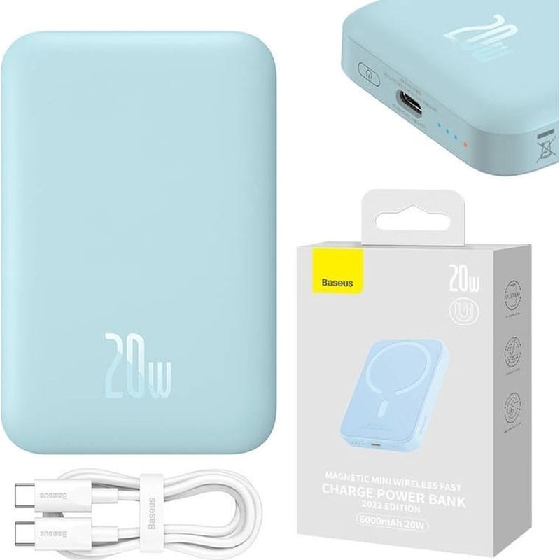 Powerbank Baseus Magnetic Mini με Magsafe 6000mAh - Μπλε BASEUS