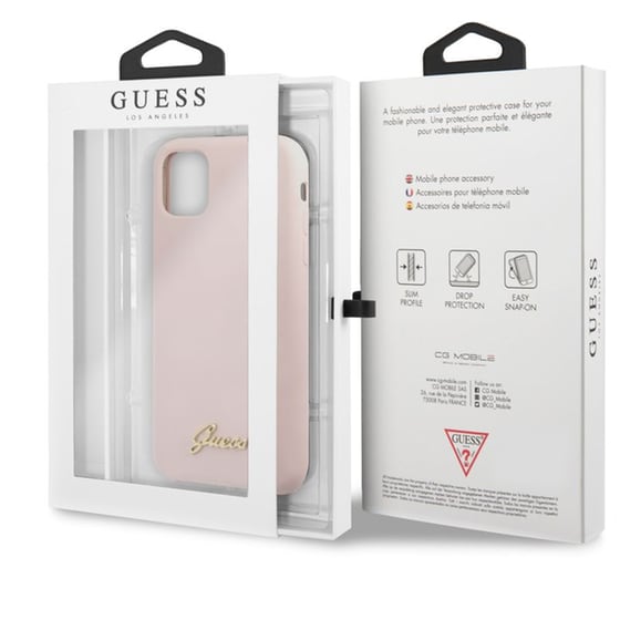 Guess “vintage Script Gold Logo Collection” Σκληρή Θήκη Προστασίας Από Σιλικόνη – Apple Iphone 11 Pro (ροζ) image 5