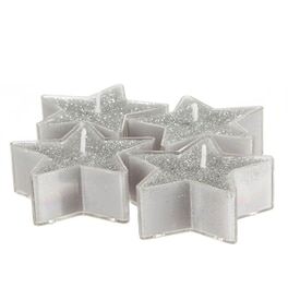 Χριστουγεννιάτικα Κεριά Ρεσώ SpitiShop Stars Silver 4 τμχ