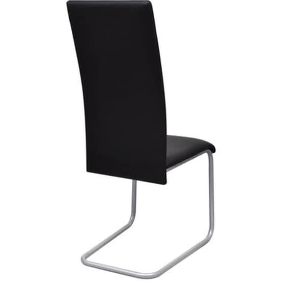 Καρέκλες Τραπεζαρίας Vidaxl «πρόβολος» από Συνθετικό Δέρμα 4 Τμχ - Μαύρες image 4