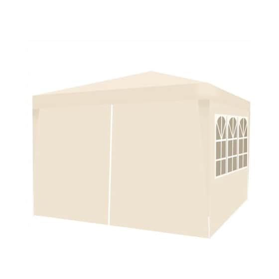 Gazebo Αδιάβροχο Πτυσσόμενο Κιόσκι Τέντα Με 4 Πλευρές Σε Μπεζ Χρώμα,  3x3 M image 2
