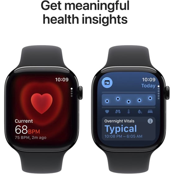 Apple Watch Series 11 GPS + Cellular 46mm Jet Black Aluminium Case with Black Sport Band - S/M image 4