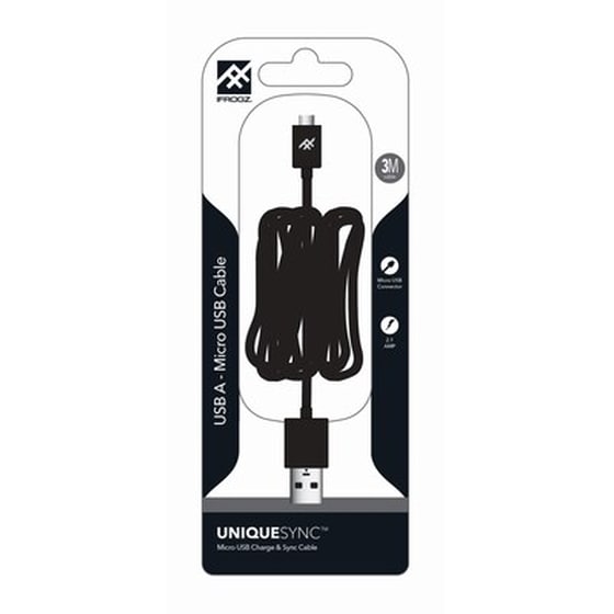 Καλώδιο δεδομένων Ifrogz Uniquesync USB-A σε Micro USB 3m - Black image 1