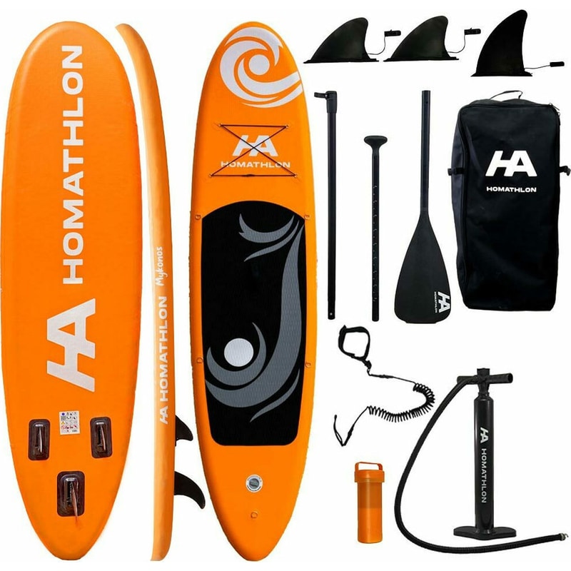 HOMATHLON Φουσκωτή Σανίδα SUP Homathlon Mykonos 335 x 83 cm - Πορτοκαλί